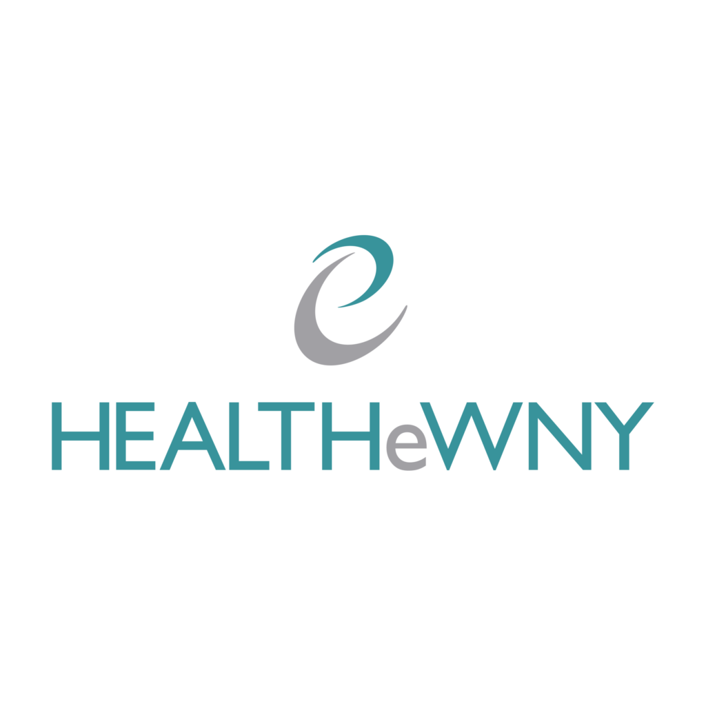 HEALTH E WNY logo teal and gray colors